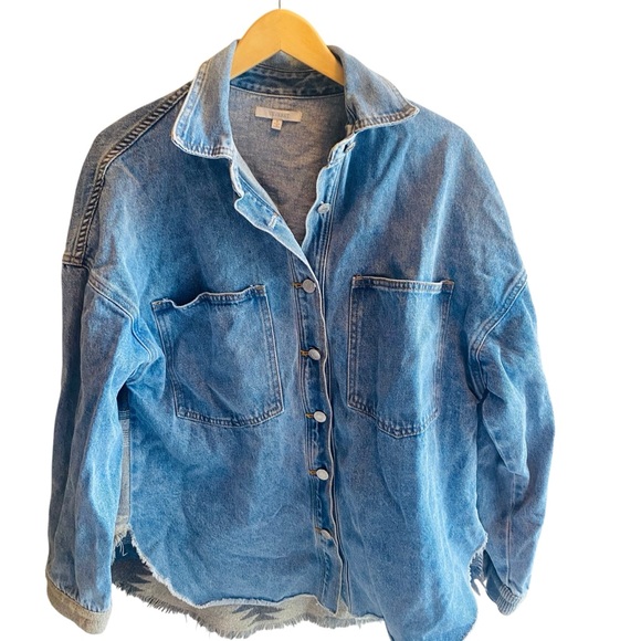 VERVET Aztec Washed Denim Oversized Jacket - Picture 3 of 8